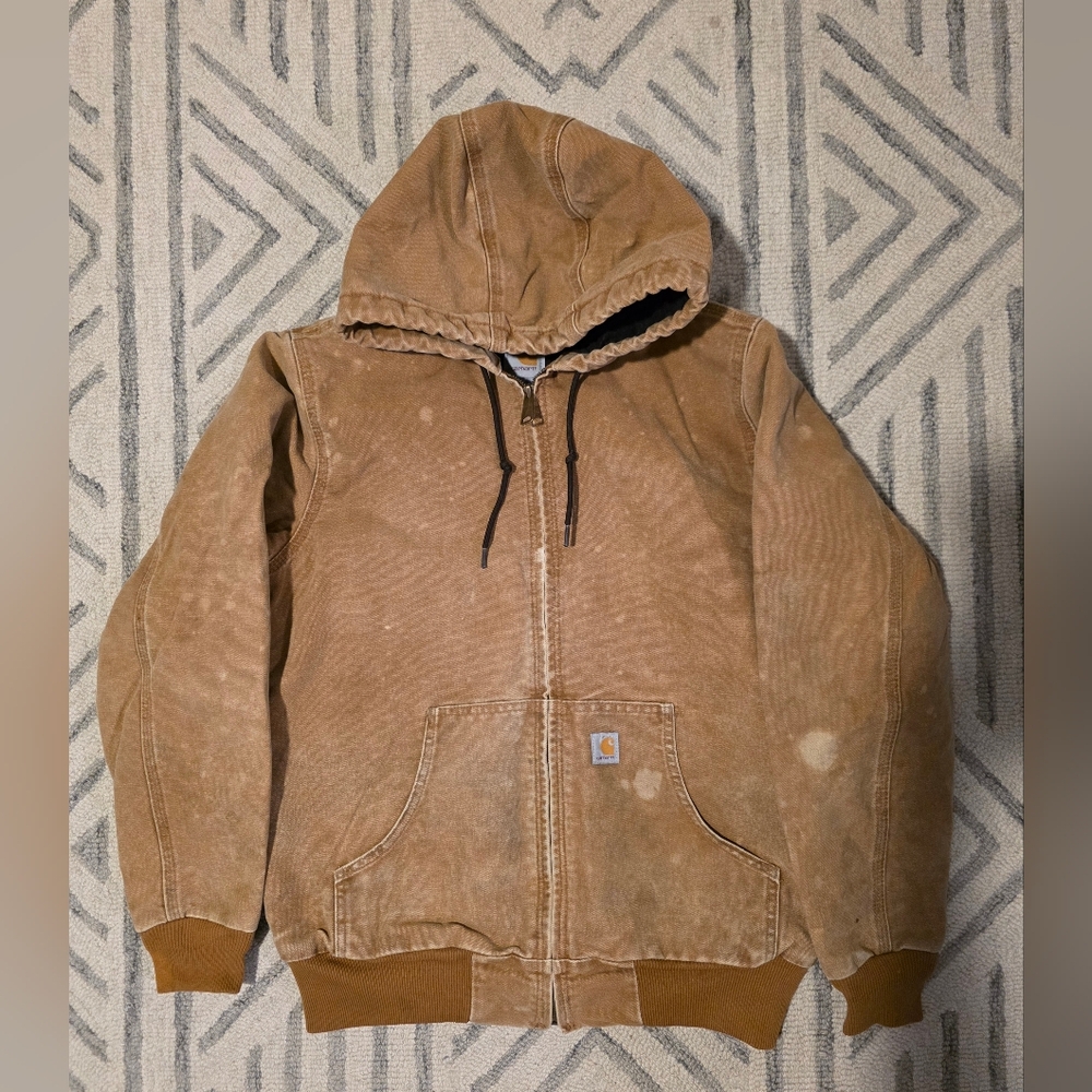 RARE Women's Sm - Distressed - Y2K Style - Carhartt Duck Zip-up Hoodie - WJ130